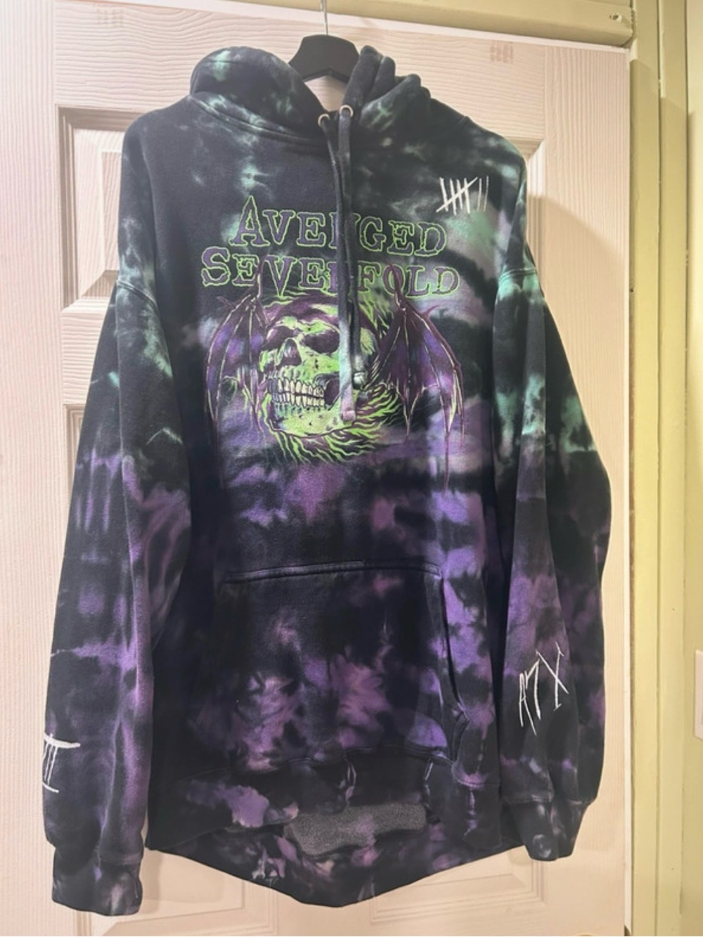 Tie-Dye Pullover Hoodie - Black & Purple